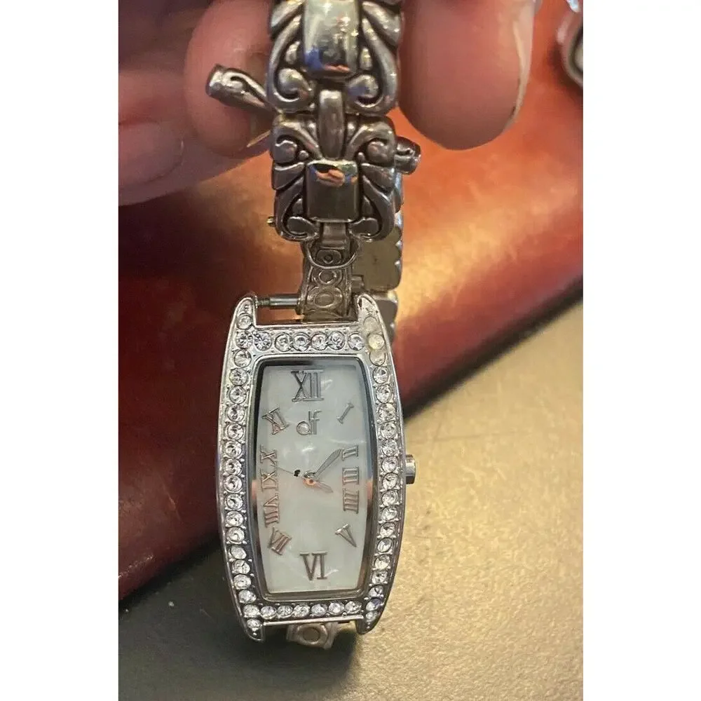 Women's Daisy Fuentes Watch,Silver Tone with MOP Face,Crystal Accents, DF1039